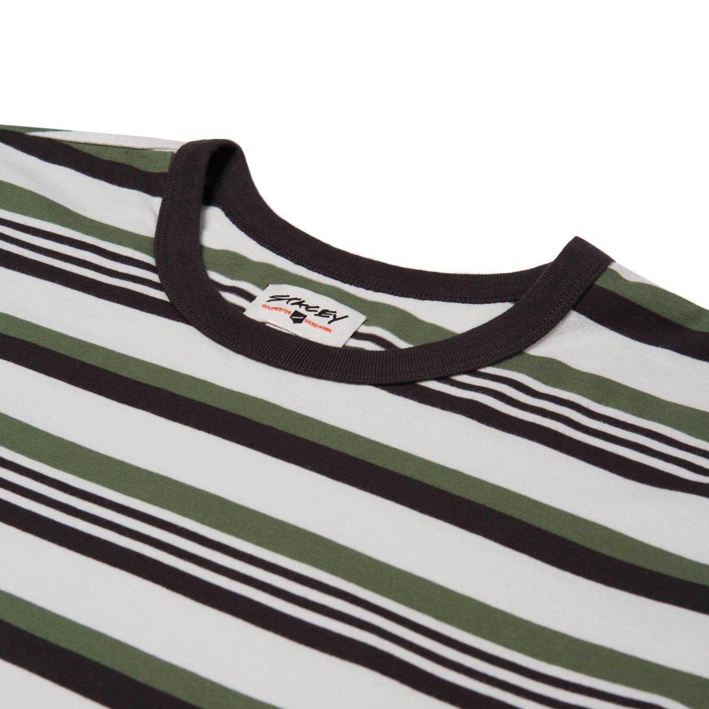 Stacey Old School Vintage Striped L/S Tee - Natural / Vintage Black / Army