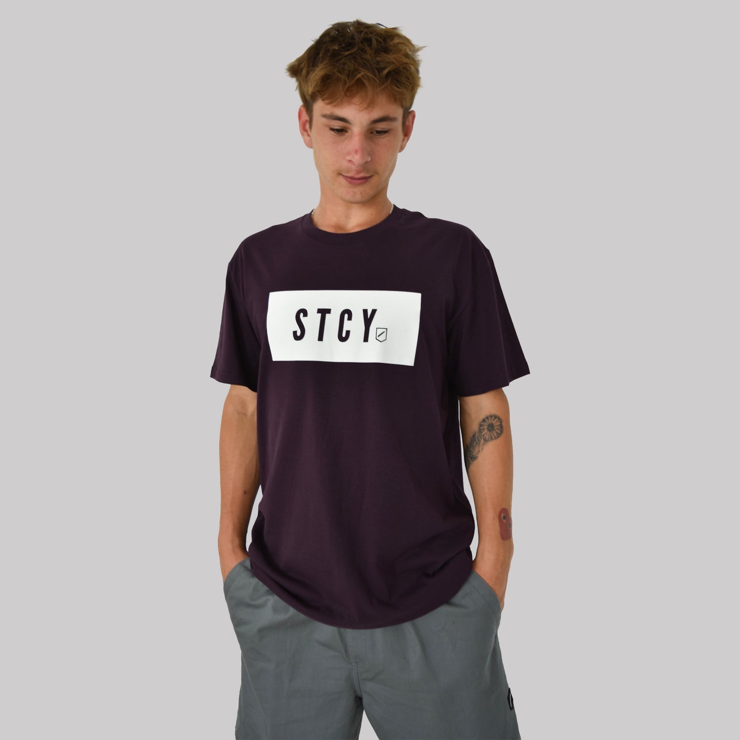 BLOCK TEE - PLUM