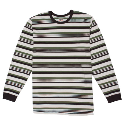 Stacey Old School Vintage Striped L/S Tee - Natural / Vintage Black / Army