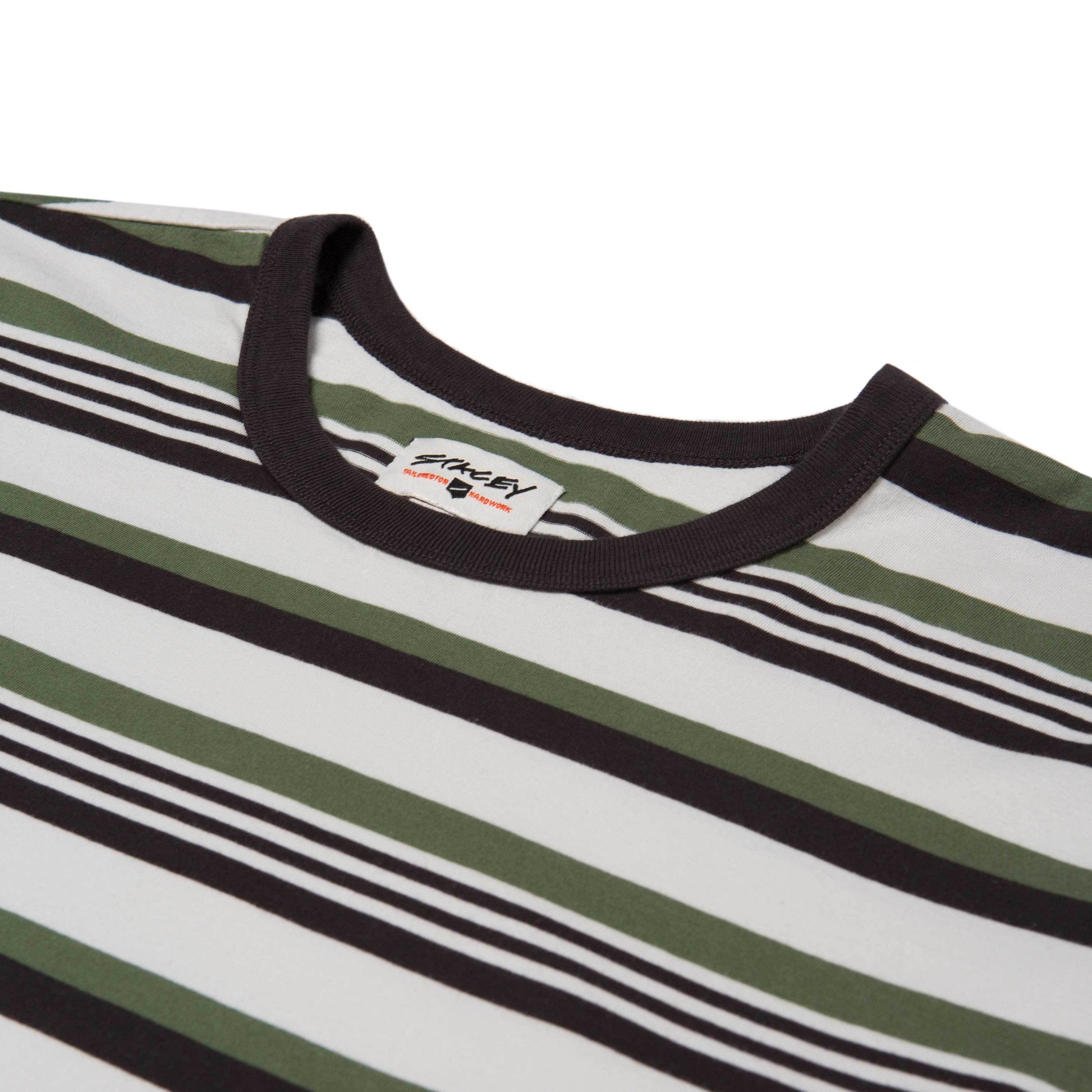 Stacey Old School Vintage Striped L/S Tee - Natural / Vintage Black / Army