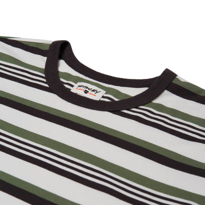 Stacey Old School Vintage Striped L/S Tee - Natural / Vintage Black / Army