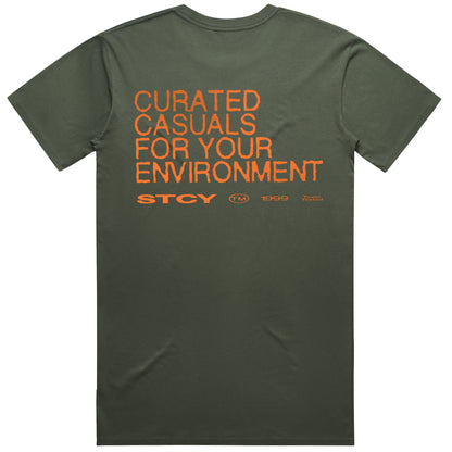 CURATED CASUALS TEE - ARMY