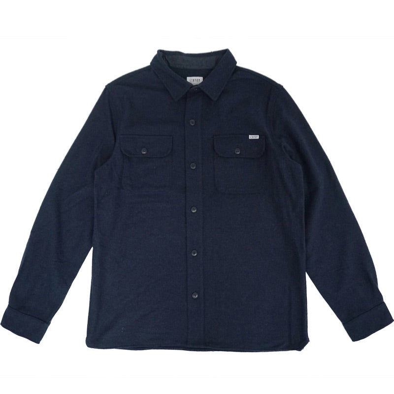 WORKMAN WOOL SHIRT - NAVY